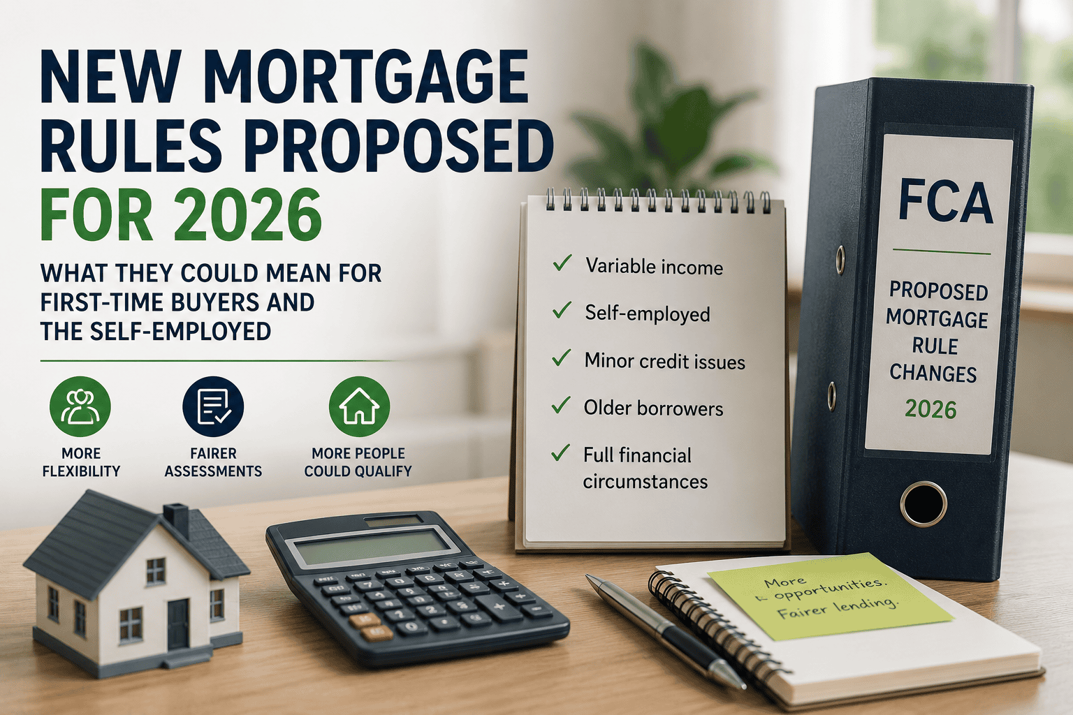 Mortgage application documents representing proposed FCA mortgage rule changes in 2026